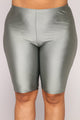 Curves For Days Biker Shorts - Silver