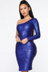 Fiona Sequin Dress - Royal