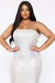 Always A Party Metallic Midi Dress - Silver