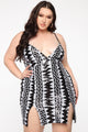 Star Behavior Sequin Mini Dress - Black/White