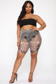 Amazon Eve Mesh Biker Shorts - Nude/Black