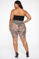 Amazon Eve Mesh Biker Shorts - Nude/Black
