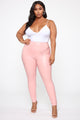 Stay Or Leave High Rise Leggings - Blush