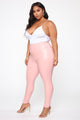 Stay Or Leave High Rise Leggings - Blush