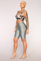 Curves For Days Biker Shorts - Silver