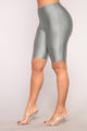Curves For Days Biker Shorts - Silver