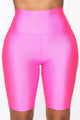 Nova Bae-sic Biker Short In Glossy Fabric - Neon Pink