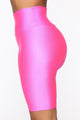 Nova Bae-sic Biker Short In Glossy Fabric - Neon Pink