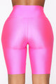Nova Bae-sic Biker Short In Glossy Fabric - Neon Pink
