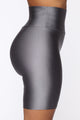 Nova Bae-sic Bermuda Biker Short In Glossy Fabric - Grey