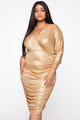 Owning The Night Mini Dress - Gold