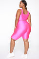 Nova Bae-sic Biker Short In Glossy Fabric - Neon Pink