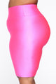 Nova Bae-sic Biker Short In Glossy Fabric - Neon Pink