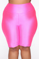 Nova Bae-sic Biker Short In Glossy Fabric - Neon Pink