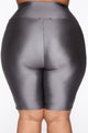 Nova Bae-sic Bermuda Biker Short In Glossy Fabric - Grey
