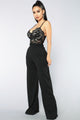 Roof Top Date Lace Jumpsuit - Black