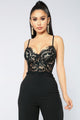 Roof Top Date Lace Jumpsuit - Black