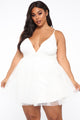 Life's A Movie Flare Mini Dress - White