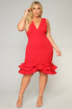 Dates With Babe Ruffle Dress - Red