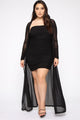 Lilian Ruched Dress Set - Black