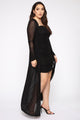 Lilian Ruched Dress Set - Black