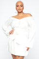 Soft Nights Off Shoulder Mini Dress - Off White