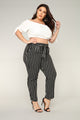 Jacklyn Stripe Pants - Black/White