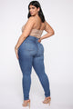 Classic Button Up Skinny Jeans - Medium Blue Wash