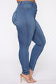 Classic Button Up Skinny Jeans - Medium Blue Wash