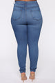 Classic Button Up Skinny Jeans - Medium Blue Wash