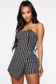 Lose Focus Stripe Romper - Black/White