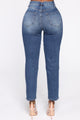 Summer Nights Distressed Mom Jeans - Dark Denim