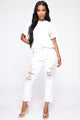 Zora Boyfriend Jean - White