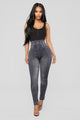 Larissa Denim Print Leggings - Black