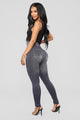 Larissa Denim Print Leggings - Black