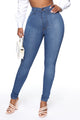 Classic High Waist Skinny Jeans - Medium Blue Wash