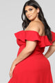 Chasin' Love Ruffle Dress - Red