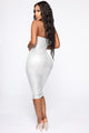 Always A Party Metallic Midi Dress - Silver