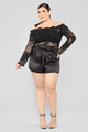 Through My City Off Shoulder Romper - Black