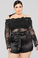Through My City Off Shoulder Romper - Black