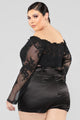 Through My City Off Shoulder Romper - Black