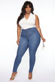 Classic Button Up Skinny Jeans - Medium Blue Wash
