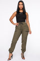 On The Low High Rise Joggers - Olive