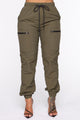 On The Low High Rise Joggers - Olive