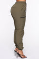On The Low High Rise Joggers - Olive