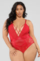 Manipulation Teddy Bodysuit - Red