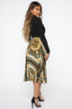 In The End Pleated Midi Skirt - Black/Gold