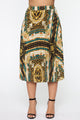 In The End Pleated Midi Skirt - Black/Gold
