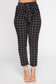 Bad Decisions Tie Waist Pants - Black/White