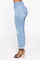 Walk This Way Boyfriend Jeans - Medium Blue Wash
